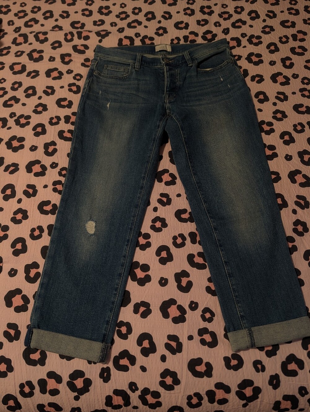LOFT dark Wash Women’s boyfriend crop Jeans